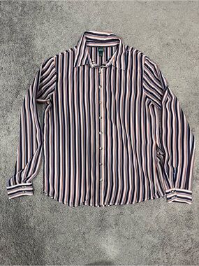 wild fable Multi Coloured Striped Button Up Sheer Shirt - Size Extra Small